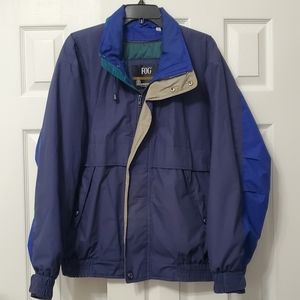 Early 80s London Fog men's jacket zip snaps velcro cuffs zip out lining Med long